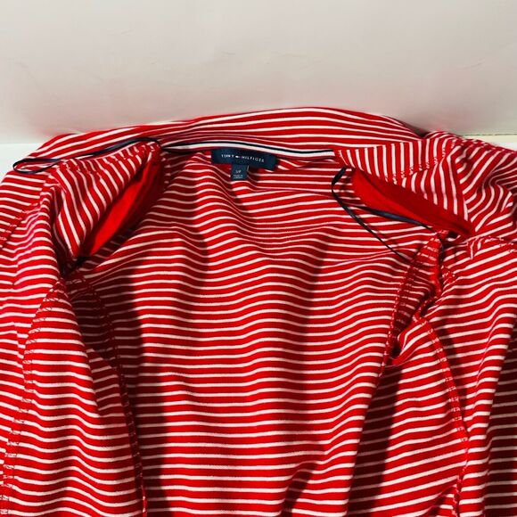 Tommy Hilfiger Red And White Seafaring Open Jacket Size Small Women’s - Picture 9 of 11